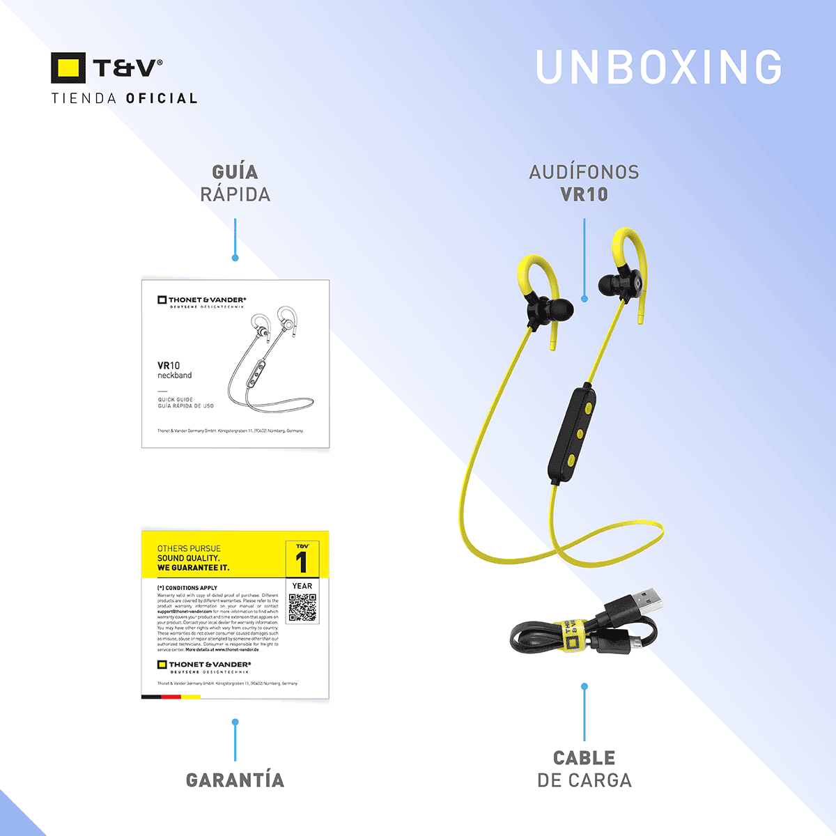 Foto 5 pulgar | Audífonos Bluetooth In-ear Neckband Thonet & Vander Vr10 – 5h Batería  Micrófono Mems Y Controles Integrados