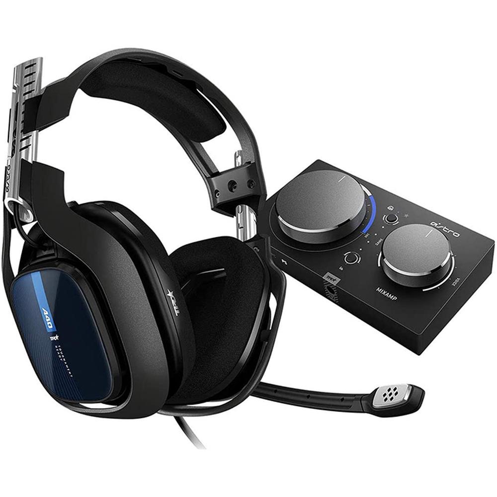 Audífonos Gamer Logitech Astro A40 Tr + Mixamp Pro Tr Ps4 939-001791 color Negro