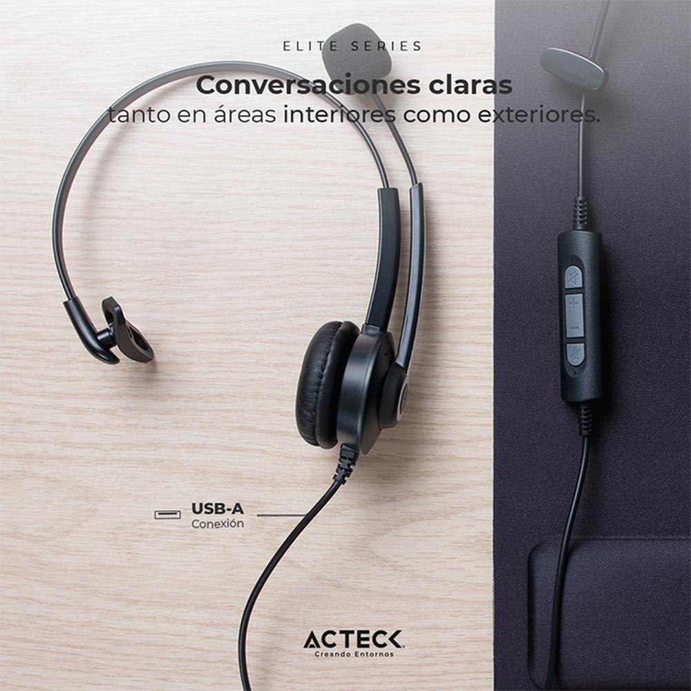 Foto 5 pulgar | Audifono Diadema Acteck  Ac-935326 color Negro para Call Center Centric Pro Hp620 Alambrico USB