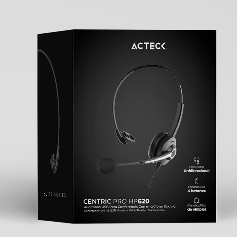 Foto 6 pulgar | Audifono Diadema Acteck  Ac-935326 color Negro para Call Center Centric Pro Hp620 Alambrico USB