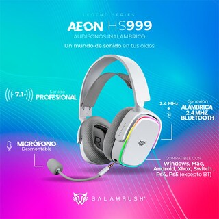 Foto 3 | Audífonos Inalámbricos Gamer Balam Rush Aeon con Micrófono Blanco