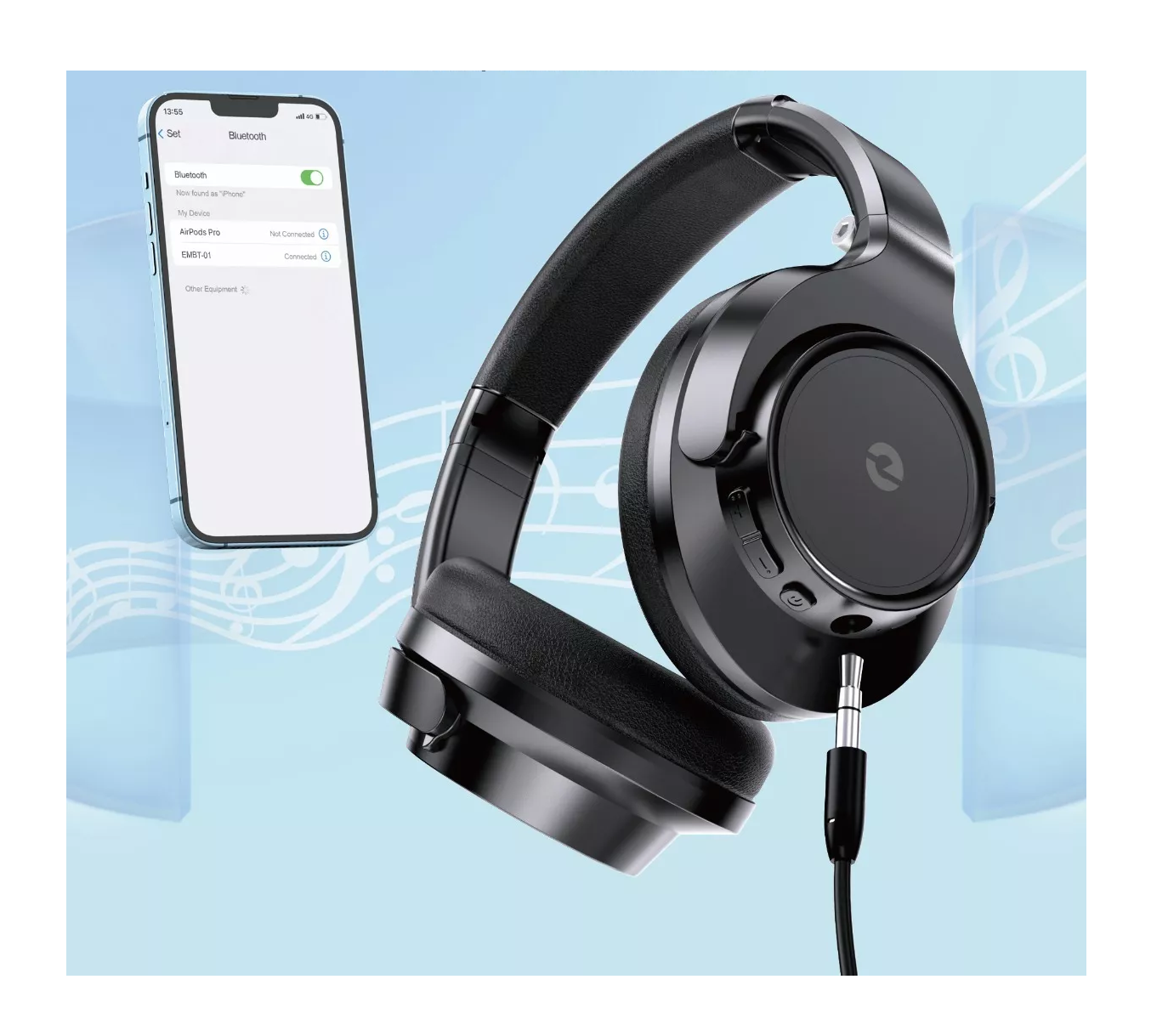 Foto 3 pulgar | Audífonos Inalambricos Bluetooth Diadema con Micrófono Negro