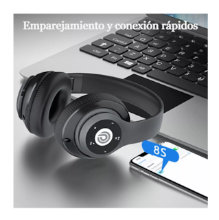 Foto 3 | Audífonos Inalámbricos de Diadema con Micrófono Bluetooth Negro