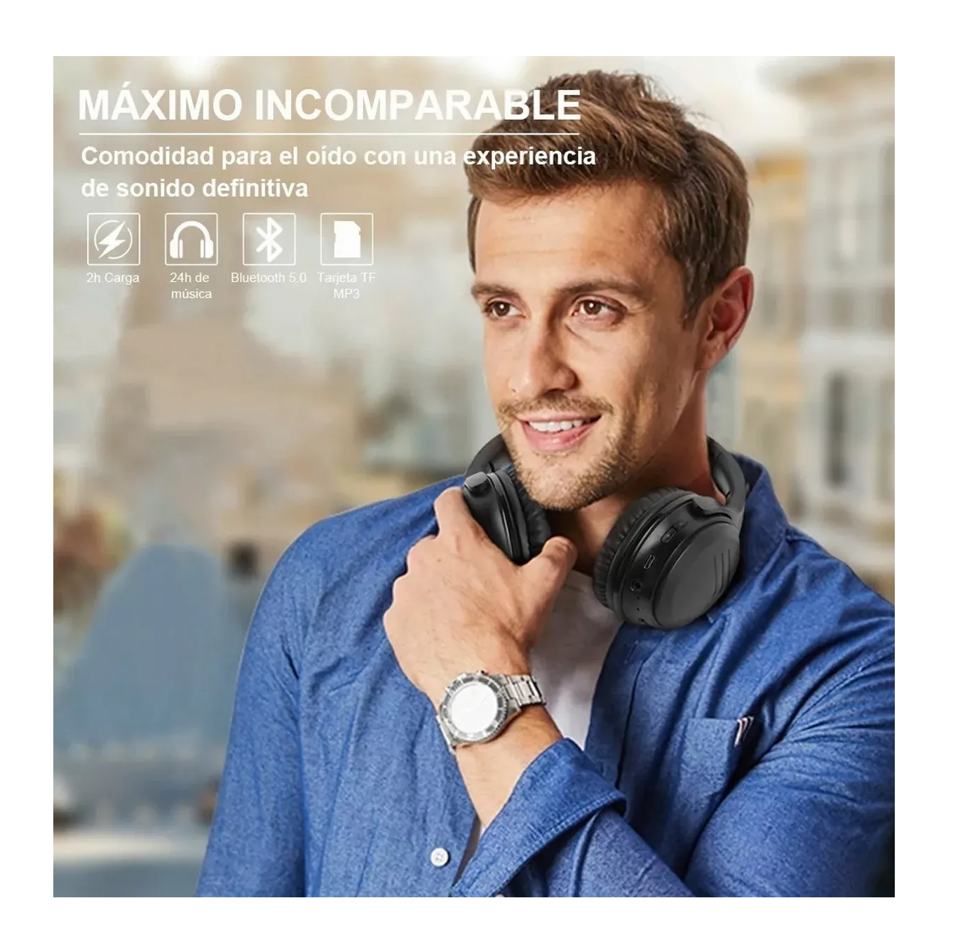 Foto 5 pulgar | Audífonos Inalámbricos Belug Negros con Bluetooth