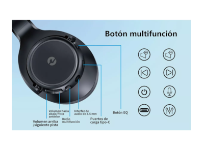 Foto 5 | Audífonos Inalámbricos Bluetooth Diadema con Micrófono Negro