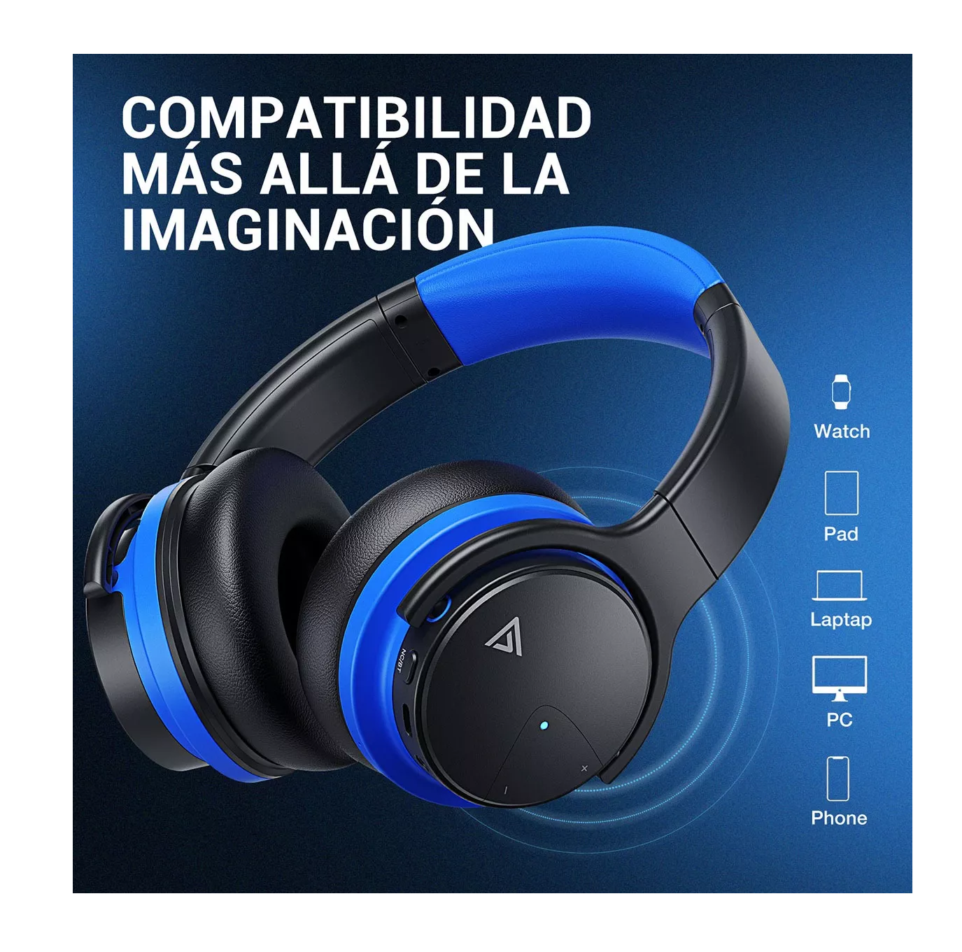 Foto 3 pulgar | Audífonos Bluetooth con Cancelación de Ruido Azul