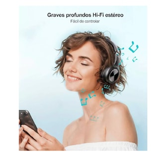 Foto 2 | Audífonos Inalambricos Bluetooth Diadema Con Micrófono Negro