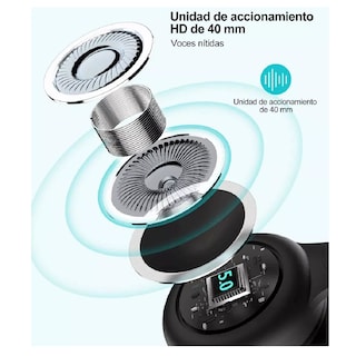 Foto 4 | Audífonos Inalambricos Bluetooth Diadema Con Micrófono Negro