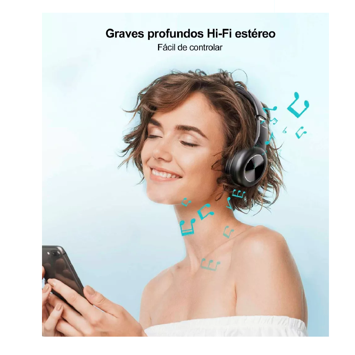 Foto 2 | Audífonos Inalambricos Bluetooth Diadema Con Micrófono Negro