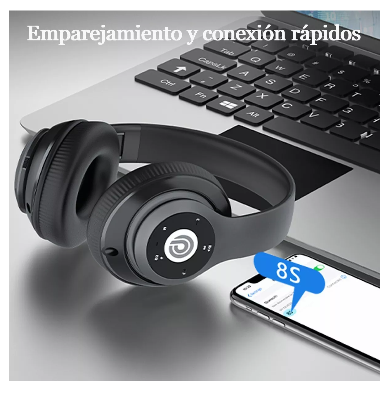Foto 4 pulgar | Audífonos Inalámbrico Diadema con Micrófono Emuael Bluetooth 52 Hora