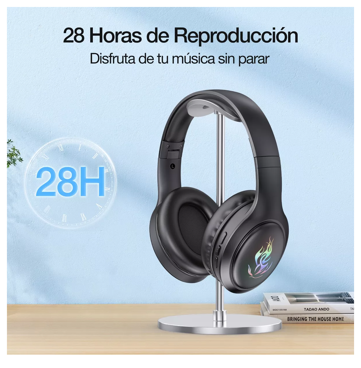 Foto 4 pulgar | Audífonos Inalámbricos 1 Hora Negros con Bluetooth