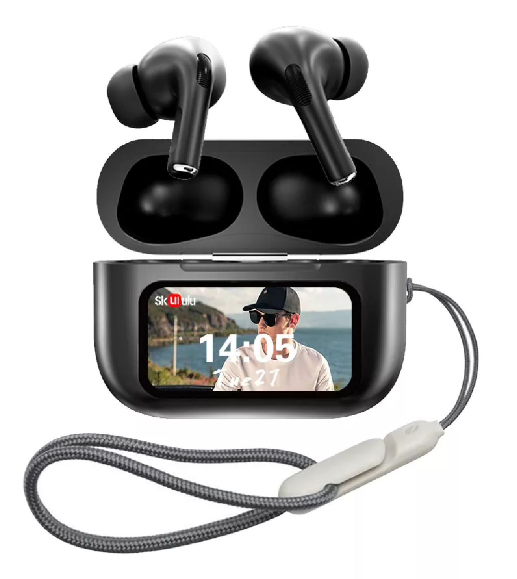 Smart Pantalla Audífonos Bluetooth 5.4 Anc Auriculares App Negro