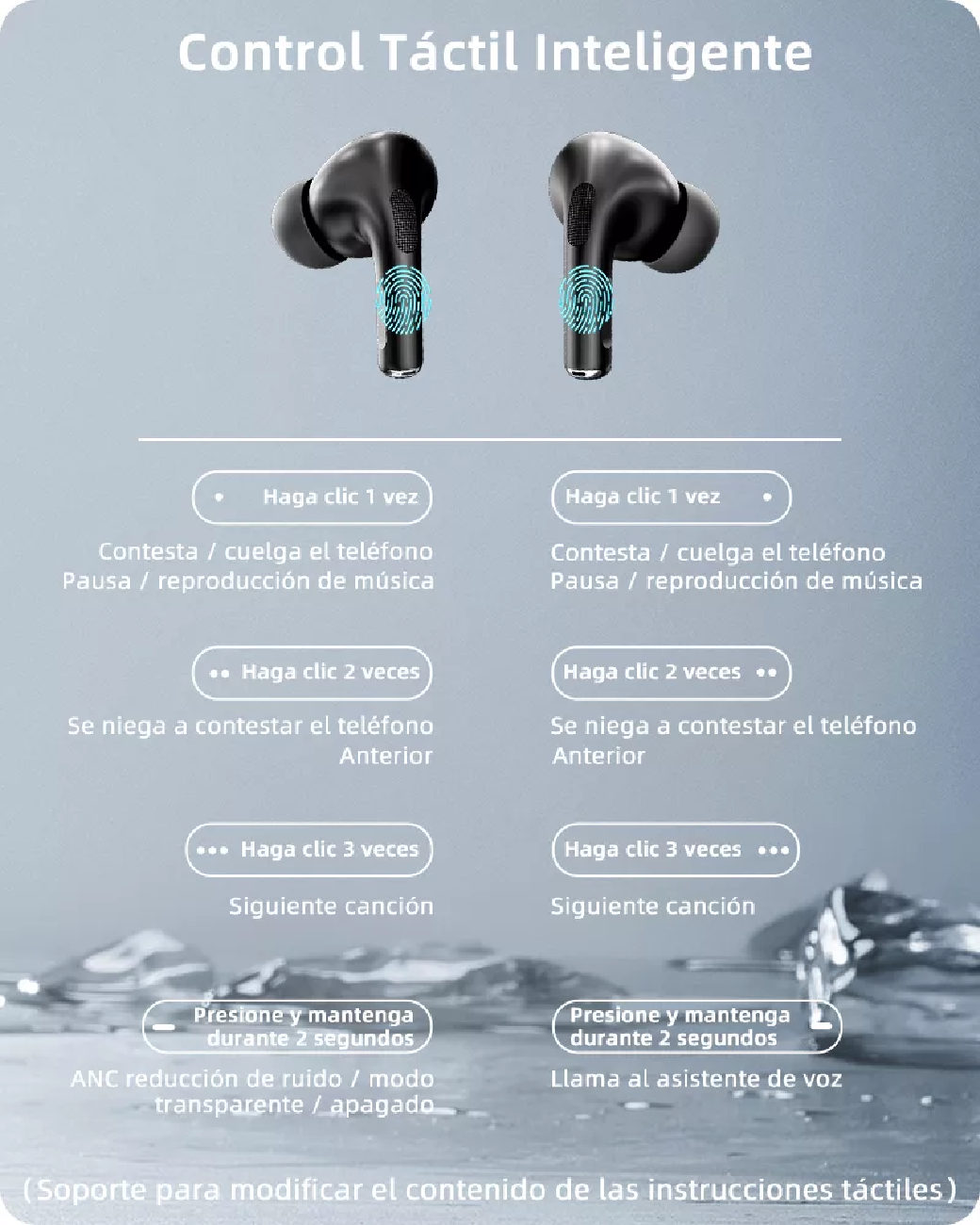 Foto 6 pulgar | Smart Pantalla Audífonos Bluetooth 5.4 Anc Auriculares App Negro