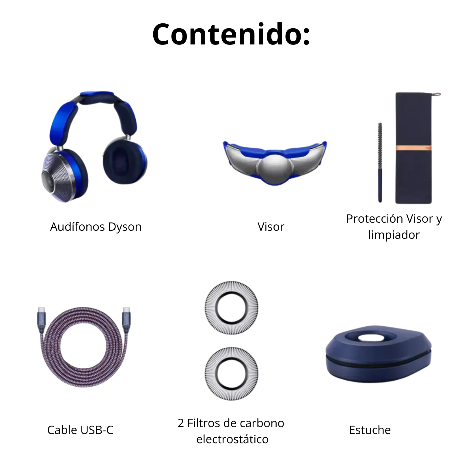 Foto 4 pulgar | Audífonos Dyson Zone Azules con Cancelación de Ruido y Purificador de Aire