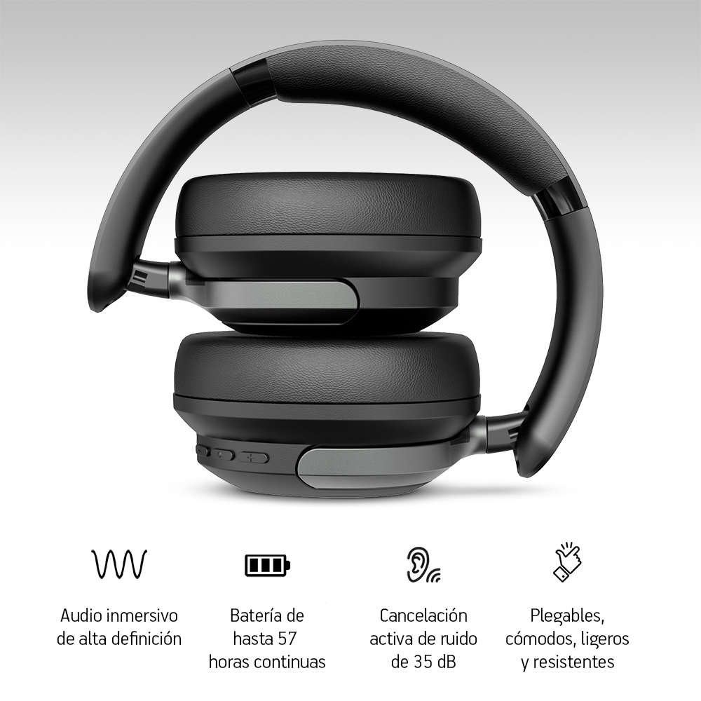 Foto 3 pulgar | Audífonos Inalámbricos De Diadema Bluetooth Con Cancelación De Ruido, Akane, Color Negro