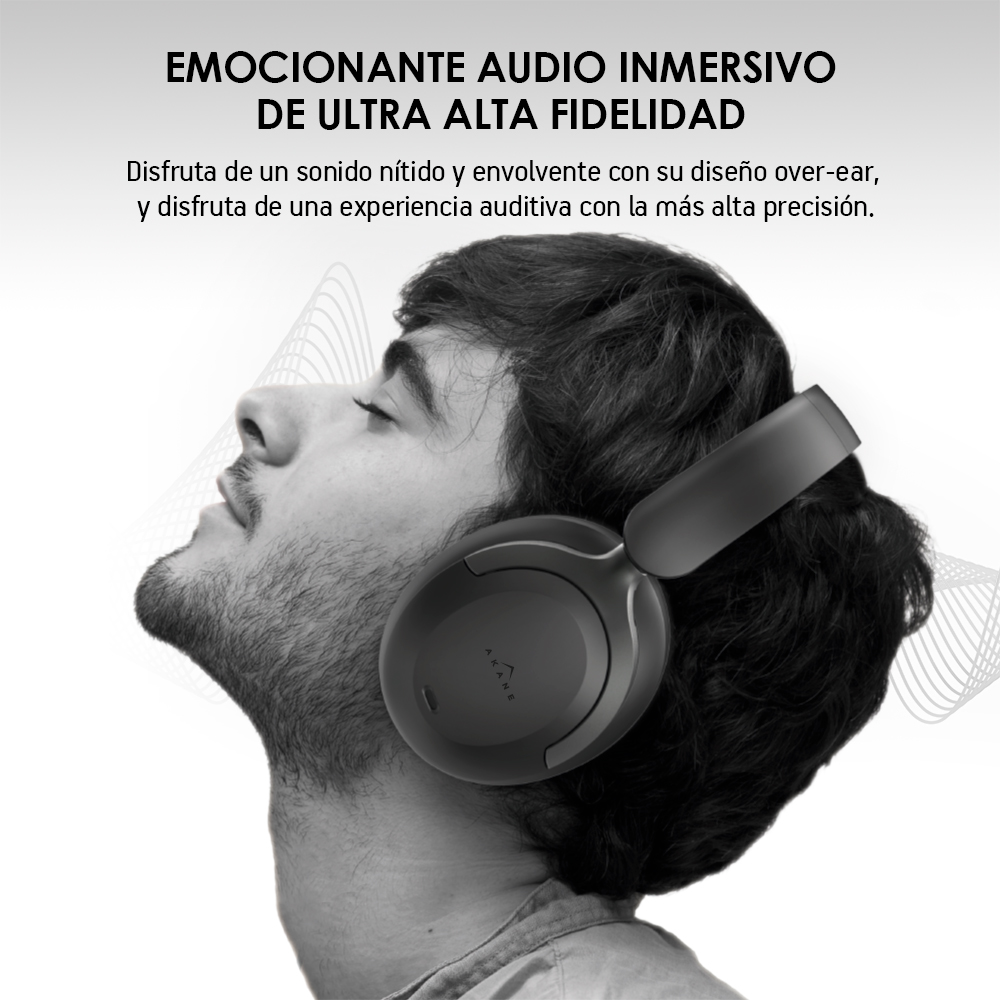 Foto 4 pulgar | Audífonos Inalámbricos De Diadema Bluetooth Con Cancelación De Ruido, Akane, Color Negro