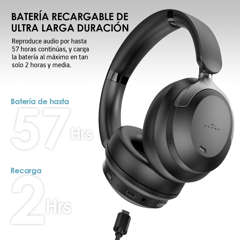 Foto 7 pulgar | Audífonos Inalámbricos De Diadema Bluetooth Con Cancelación De Ruido, Akane, Color Negro
