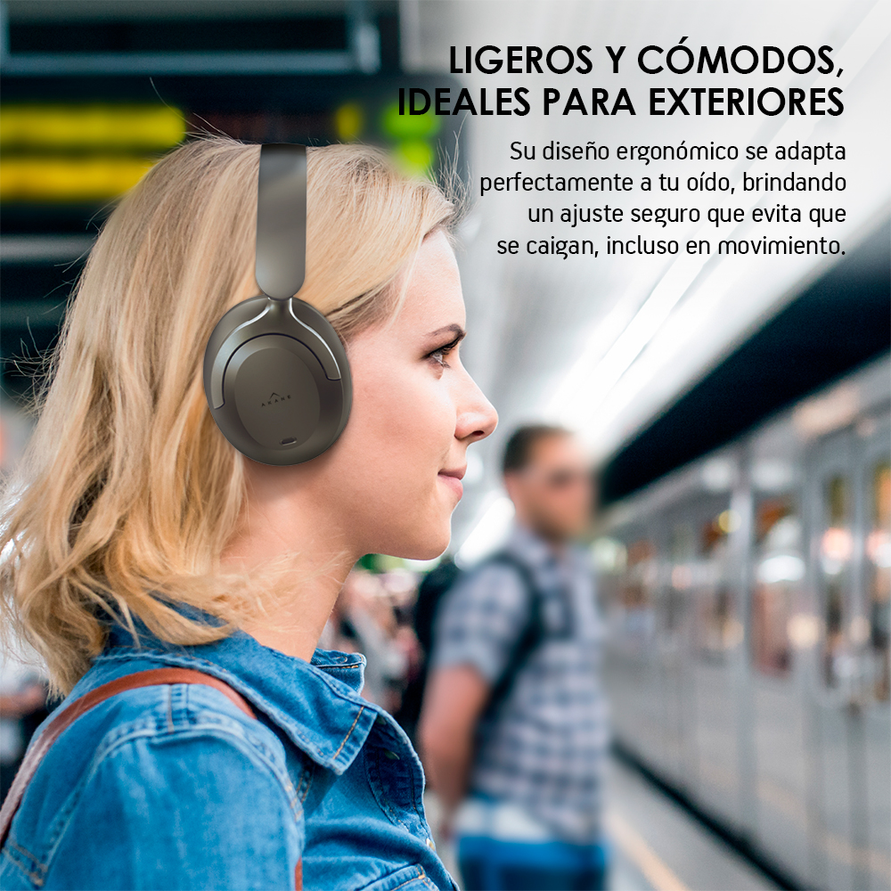 Foto 9 pulgar | Audífonos Inalámbricos De Diadema Bluetooth Con Cancelación De Ruido, Akane, Color Negro