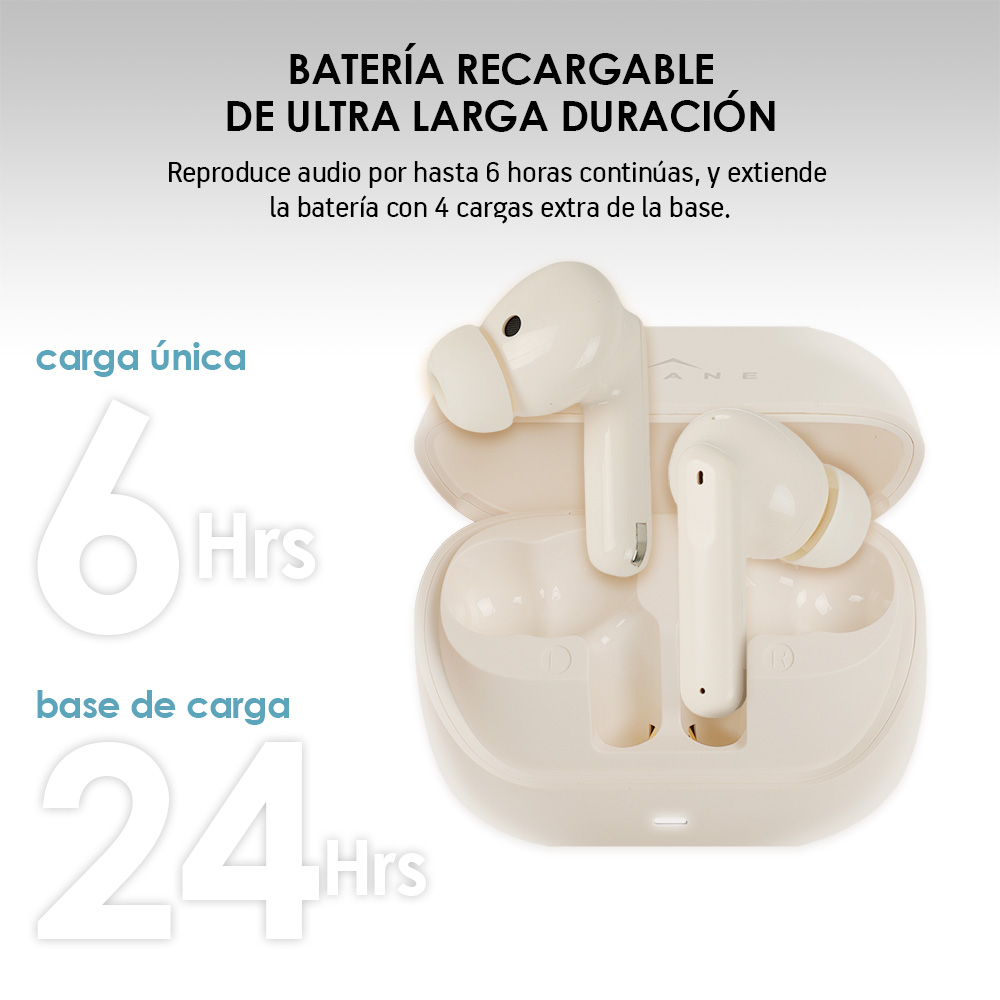 Foto 8 pulgar | Audífonos Inalámbricos Bluetooth Con Cancelación De Ruido Activa, Akane, Color Blanco