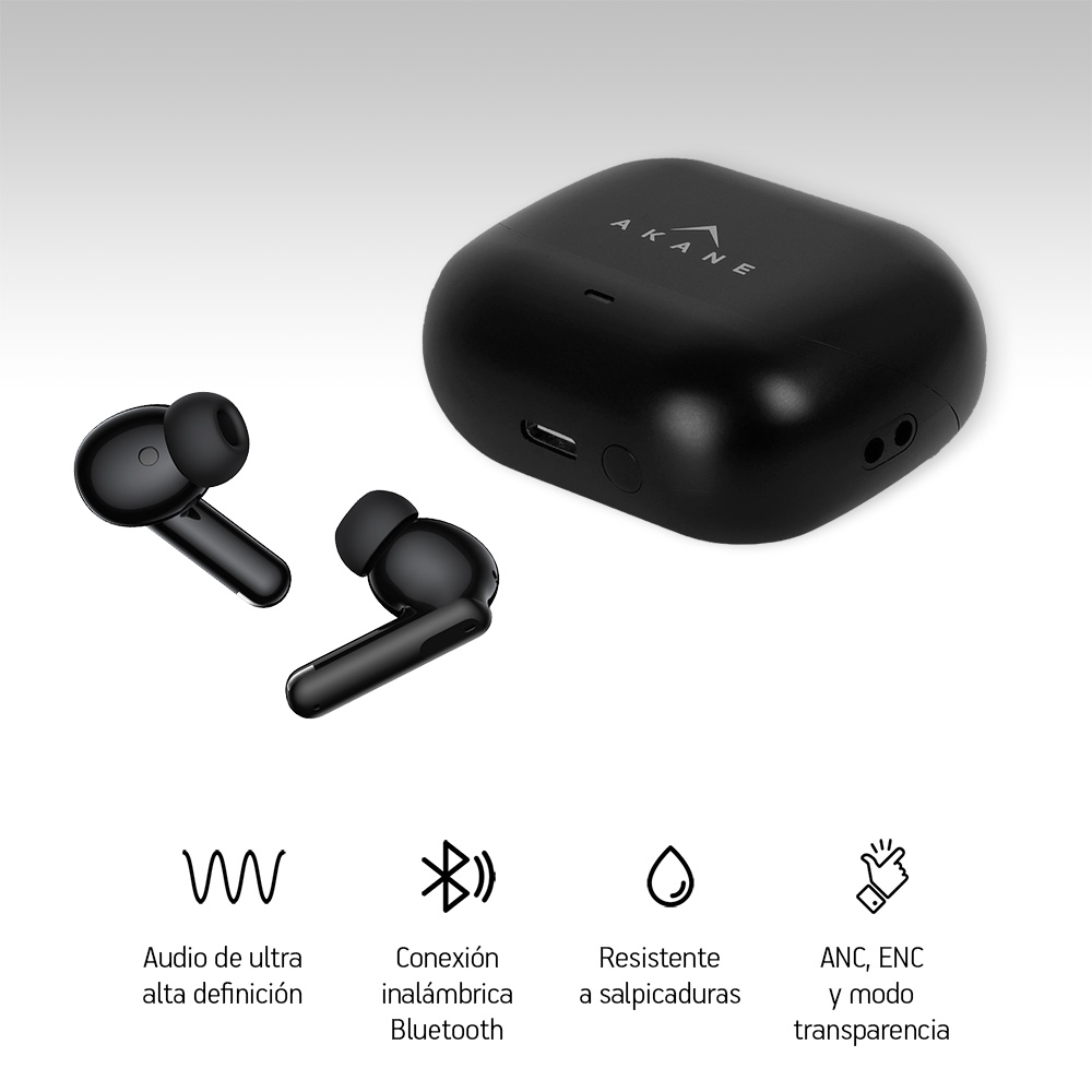 Foto 3 pulgar | Audífonos Inalámbricos Bluetooth Con Cancelación De Ruido Activa, Akane, Color Negro