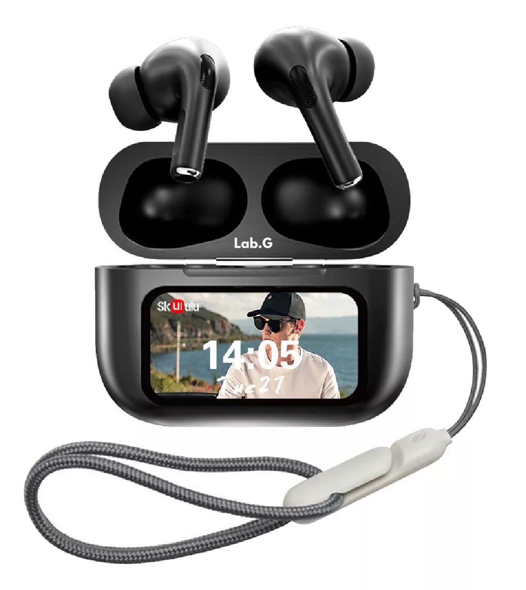 Smart Pantalla Audífonos Lab.g Bluetooth 5.4 Anc Auriculares App Negro