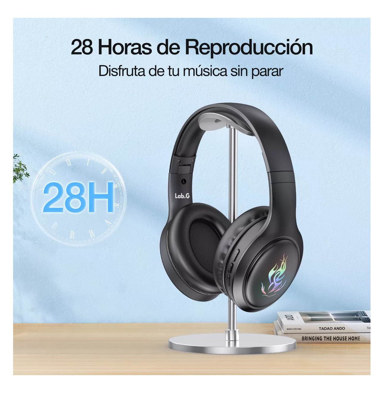 Foto 4 pulgar | Audífonos Inalámbricos De Diadema Bluetooth Plegable 1000mah Negro