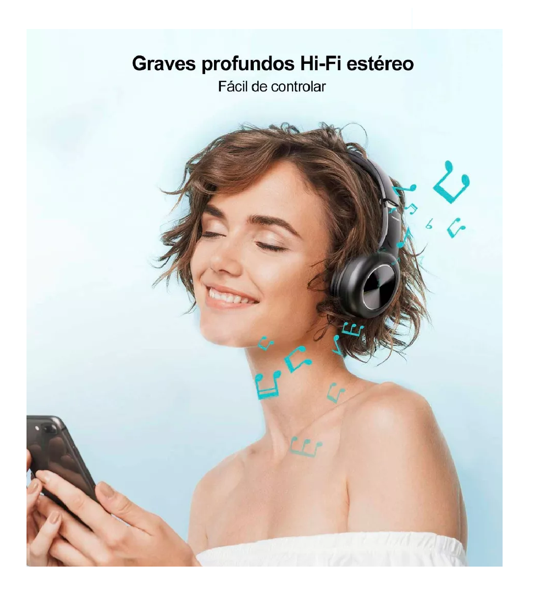 Foto 3 pulgar | Audífonos Inalambricos Bluetooth Diadema Con Micrófono Negro
