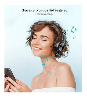 Foto 2 | Audífonos Inalambricos Bluetooth Diadema Con Micrófono Negro