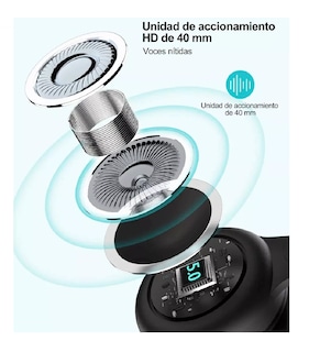 Foto 4 | Audífonos Inalambricos Bluetooth Diadema Con Micrófono Negro