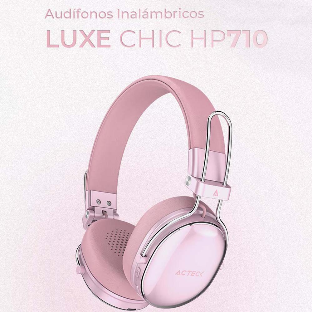 Foto 4 pulgar | Audifonos Diadema Inalambrica Acteck Luxe Chic Hp710 Microfono Integrado Bluetooth 5.4 Rosa Ac-94090