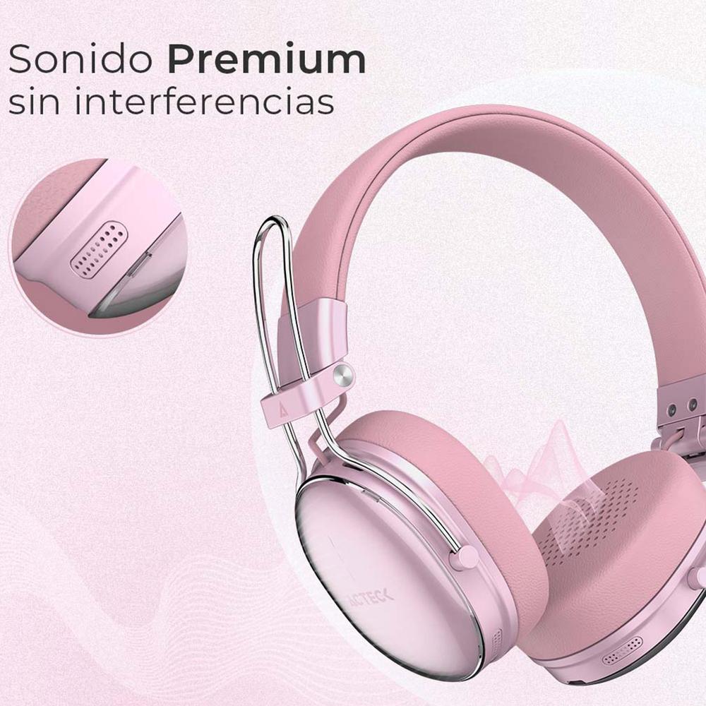 Foto 5 pulgar | Audifonos Diadema Inalambrica Acteck Luxe Chic Hp710 Microfono Integrado Bluetooth 5.4 Rosa Ac-94090