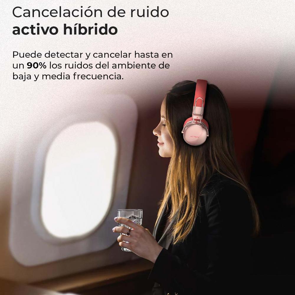 Foto 5 | Audifonos Diadema Inalambrica Acteck Luxe Chic Hp710 Microfono Integrado Bluetooth 5.4 Salmon Ac-940