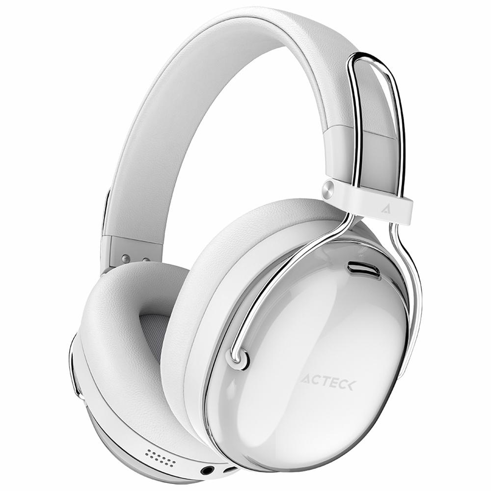 Audifonos Diadema Inalambrica Acteck Luxe Pure Hp730 Microfono Integrado Bluetooth 5.4 Blanco Ac-940