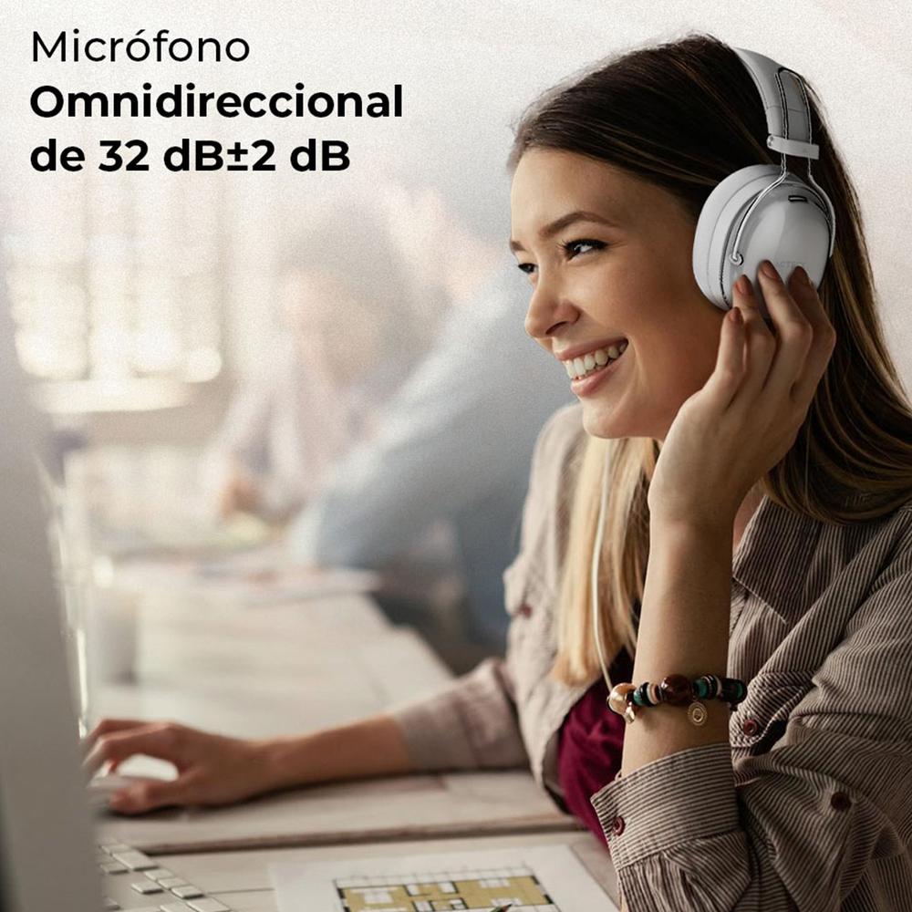 Foto 5 pulgar | Audifonos Diadema Inalambrica Acteck Luxe Pure Hp730 Microfono Integrado Bluetooth 5.4 Blanco Ac-940