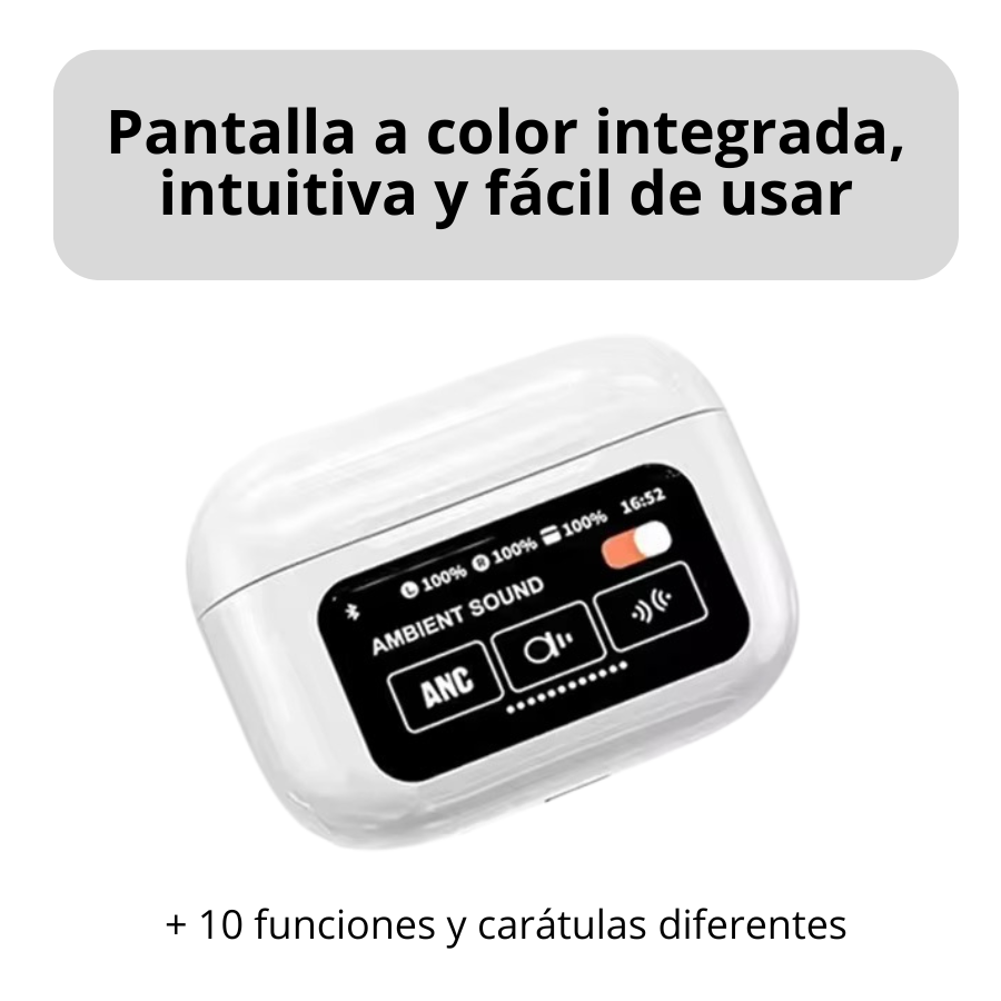 Foto 4 pulgar | Mobest, Audífonos Bluetooth Pods Pro, Inalámbricos con Cancelación de Ruido y Pantalla Táctil Multifuncional