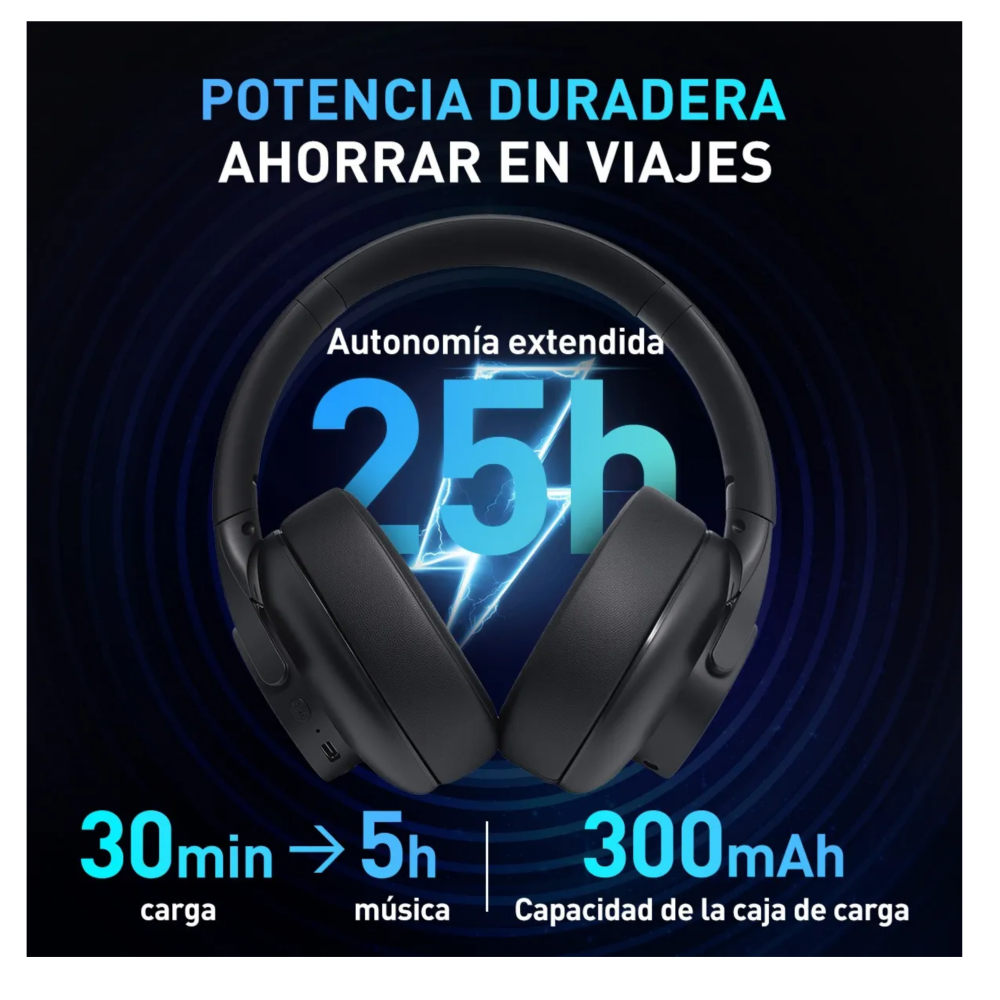 Foto 3 pulgar | Audífonos Bluetooth Diadema Cancelación Ruido Belug  Negro