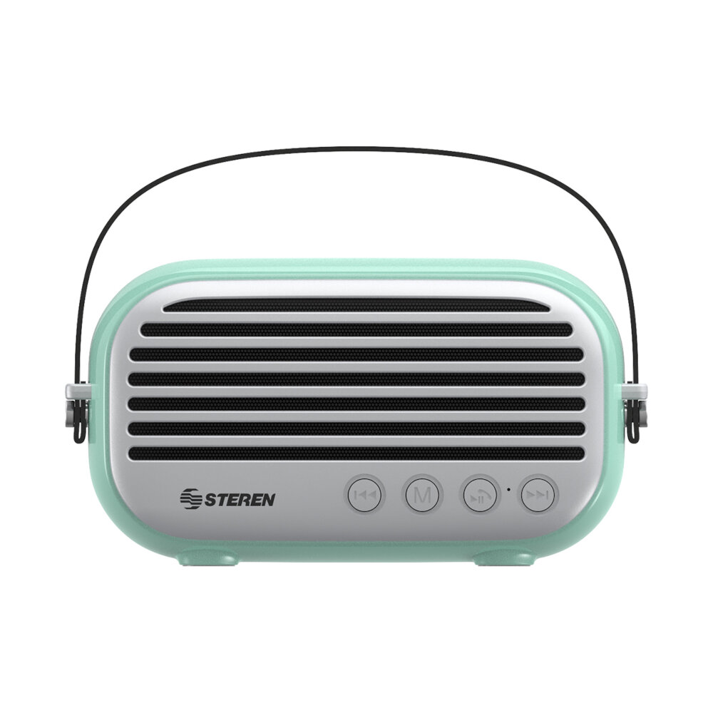 Bocina Bluetooth Steren Retro con Radio Fm/ Aux color Azul