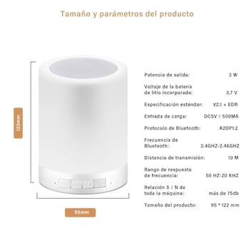 Foto 3 | Bocina Bluetooth Recargable Malubero con 7 Colores Distintos