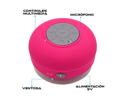 Foto 2 | Bocina Virtual Zone color Rosa Inalámbrica Recargable Contra Agua
