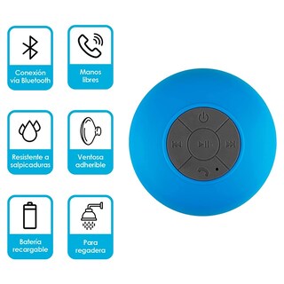 Foto 3 | Bocina Bluetooth Genérica para Regadera Resistente Al Agua color Azul