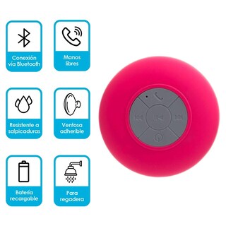 Foto 3 | Bocina Bluetooth Genérica para Regadera Resistente Al Agua color Rosa