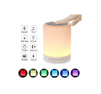 Foto 2 | Bocina Lampara Touch Bluetooth Luz Led Inalámbrica Blanco