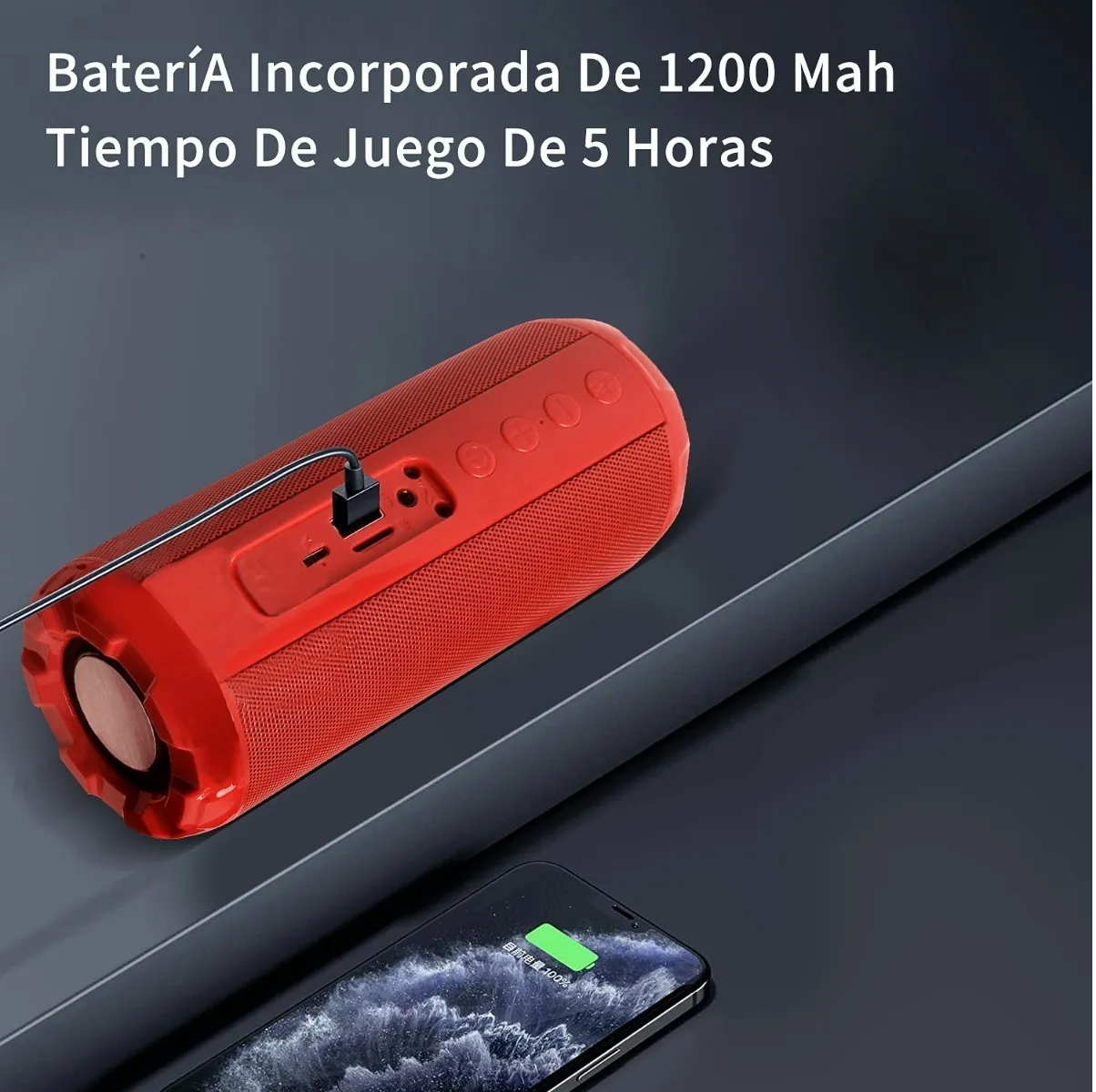 Foto 4 pulgar | Bocina Eo Safe Imports ESI-2937 color Rojo Portátil con Altavoz y Bluetooth 5.1