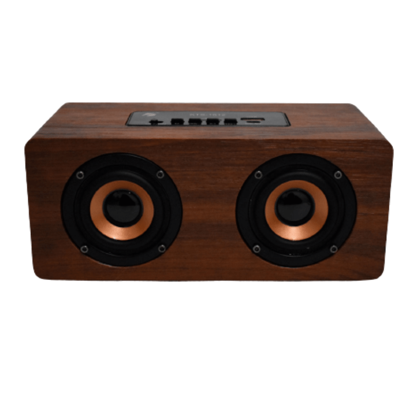 Bocina Link Bits S-20201 color Marrón Vintage Bluetooth Tipo Madera