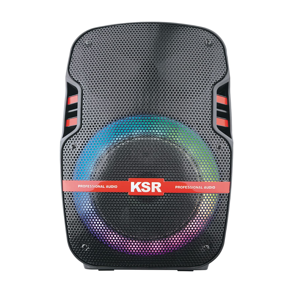 Bocina KSR KSW-5008 8'' BT USB Luz Led 20w RMS
