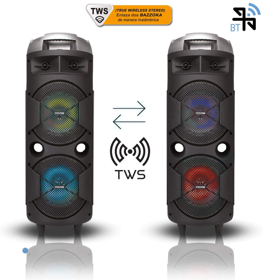 Foto 3 pulgar | Bocina Steelpro Bazzoka color Negro con Bluetooth