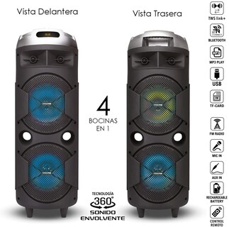 Foto 5 | Bocina Steelpro Bazzoka color Negro con Bluetooth