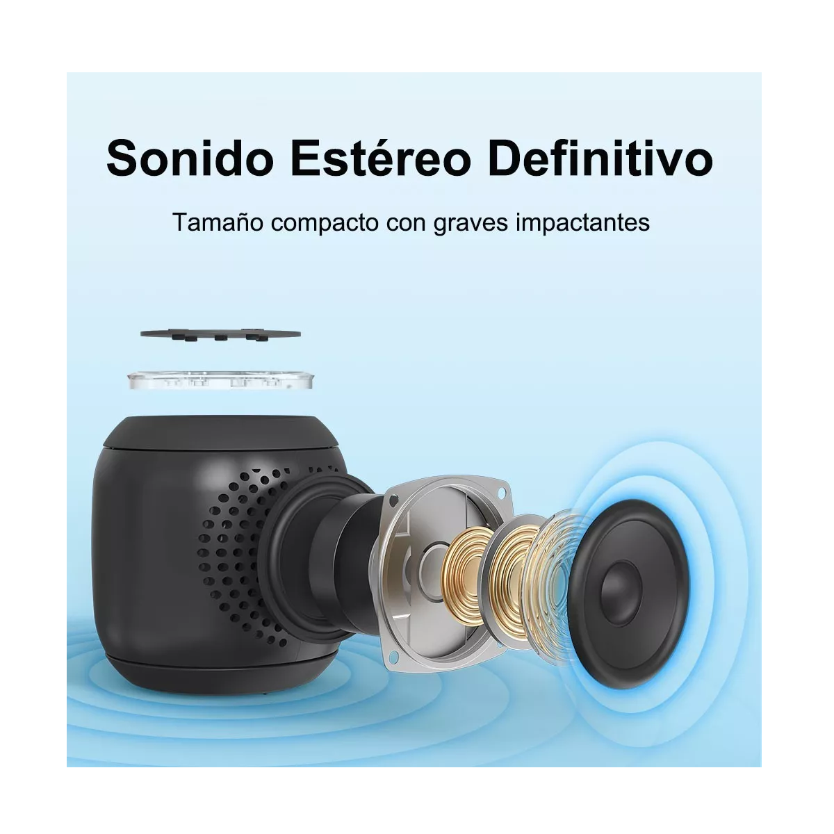 Foto 5 | Mini Bocina Bluetooth Con Luz Eo Safe Imports Esi-5109 color Negro