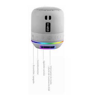Foto 5 | Mini Bocina T&G color Gris Bluetooth Recargable Inalámbrica Impermeable