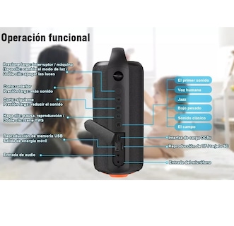 Foto 2 | Bocina Bluetooth Altavoz Portátil Belug Impermeable Recargable color Negro